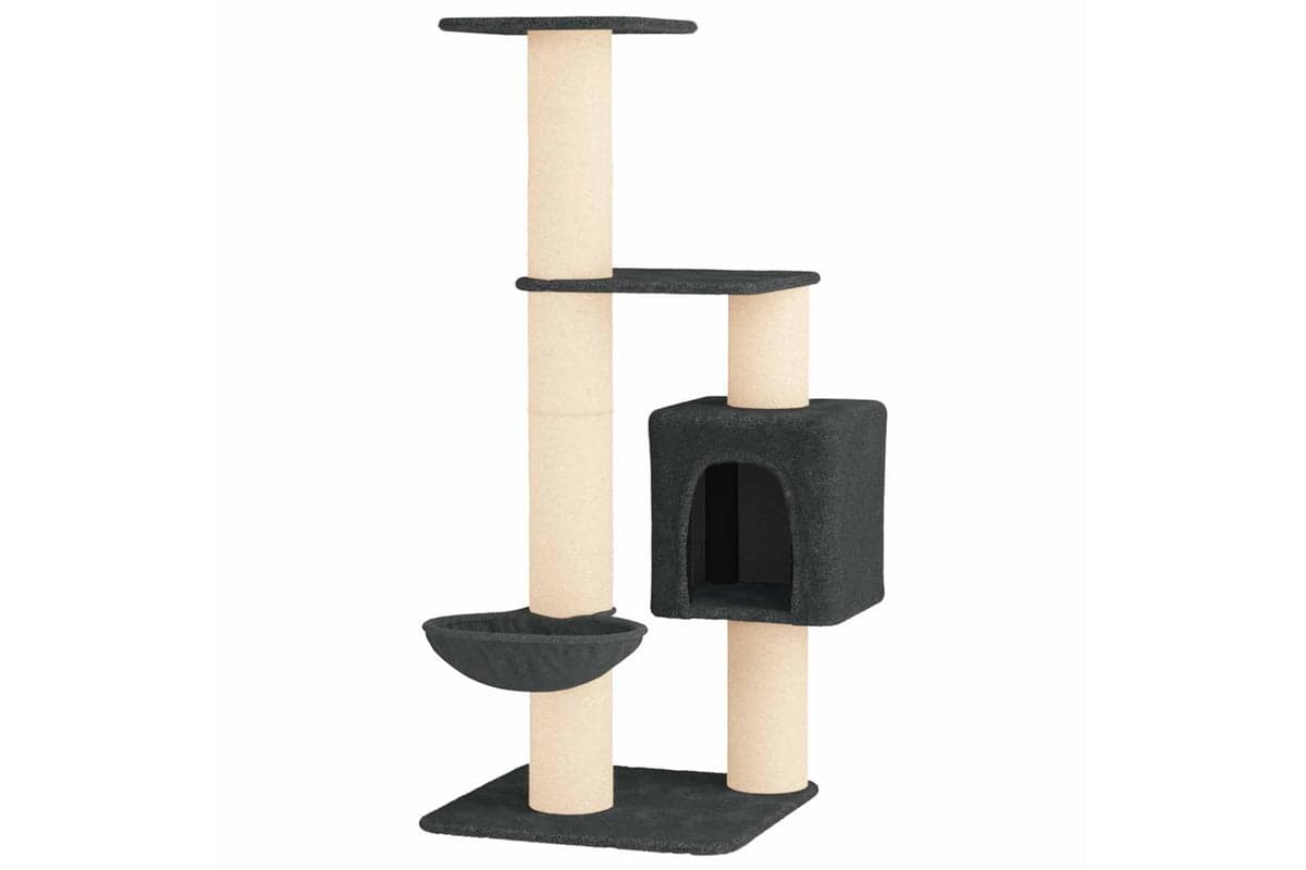 Vidaxl Cat Tree With Sisal Scratching Posts Dark Grey 137 Cm