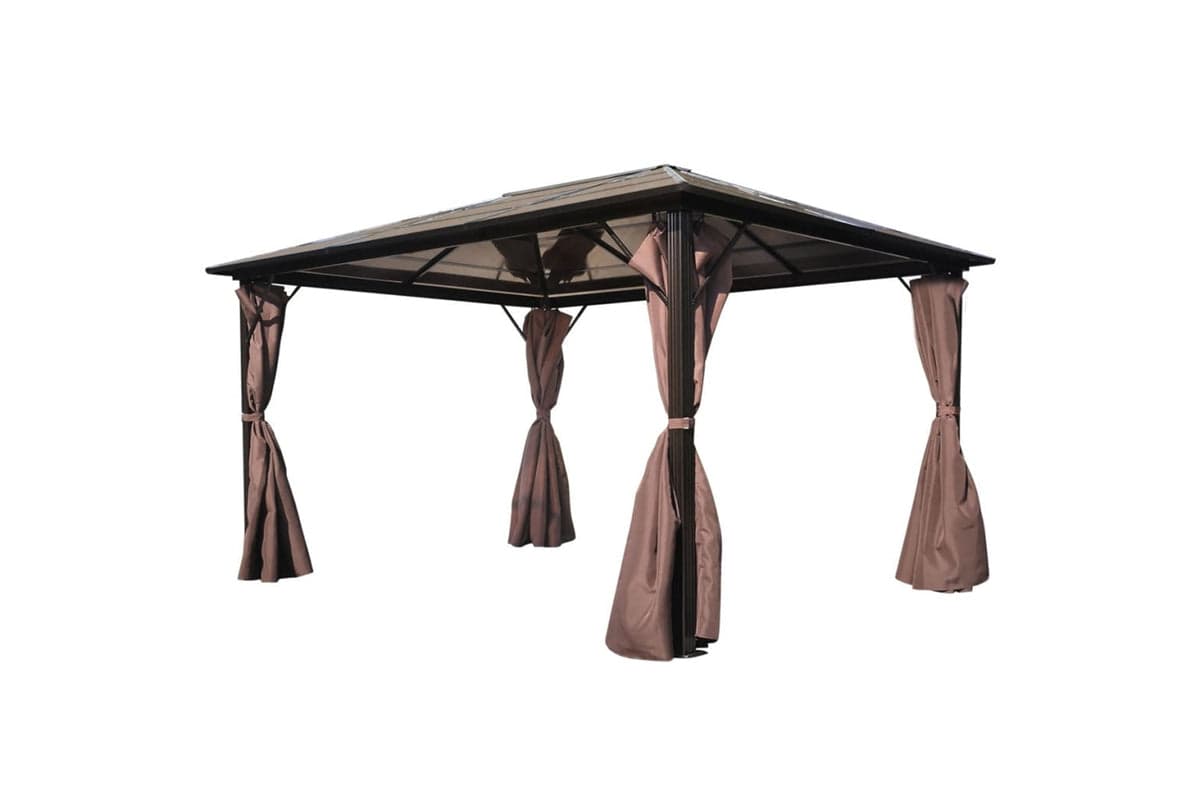 vidaXL 41626 Gazebo With Curtain Brown Aluminium 400 X 300cm