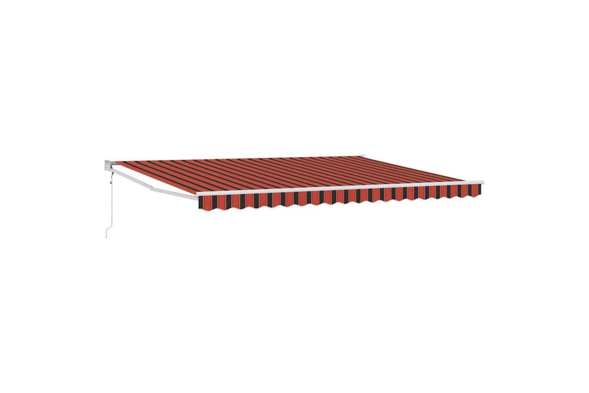 Vidaxl Retractable Awning Manual Orange And Brown 450 X 300 Cm