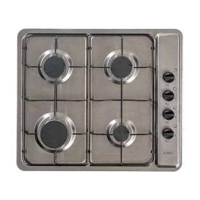 CDA 60cm 4 Burner Gas Hob - Stainless Steel