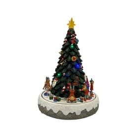 Christmas Tree with Spinning Scene 43cm