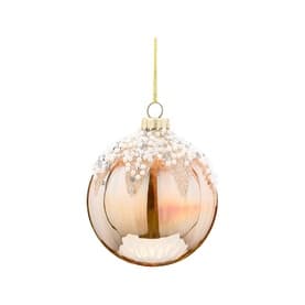 Pearl Snow-Cap Glass Ball Tree Decoration 8cm
