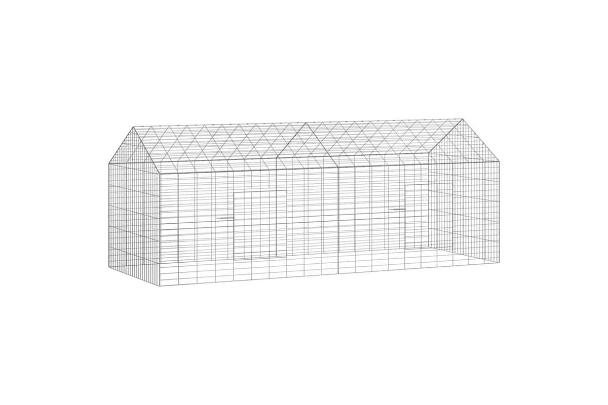 Vidaxl Rabbit Cage Silver 200 X 78 X 78 Cm Galvanised Steel