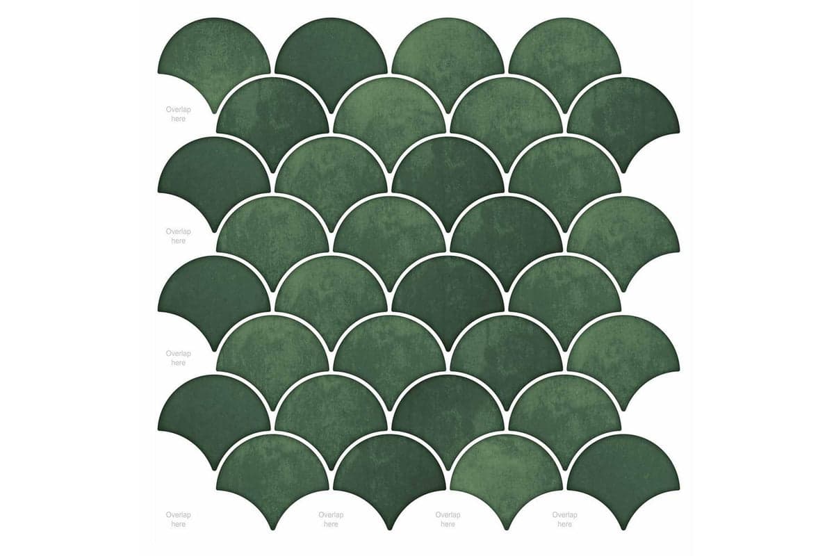 Vidaxl Fish Scale Tile 10 Pcs Dark Green 30 X 30 Cm