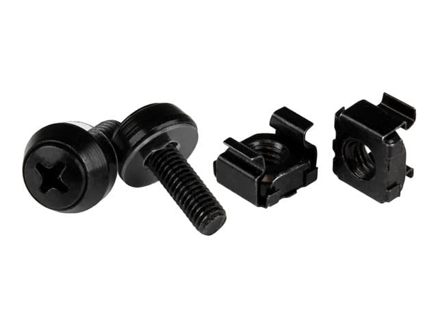 Startech 50 Pack 10-32 Server Rack Cage Nuts and Screws with Washers, Rack Mount Hardware Kit, Network/IT Equipment Cabinet Clip/Captive Nuts & Bolts
