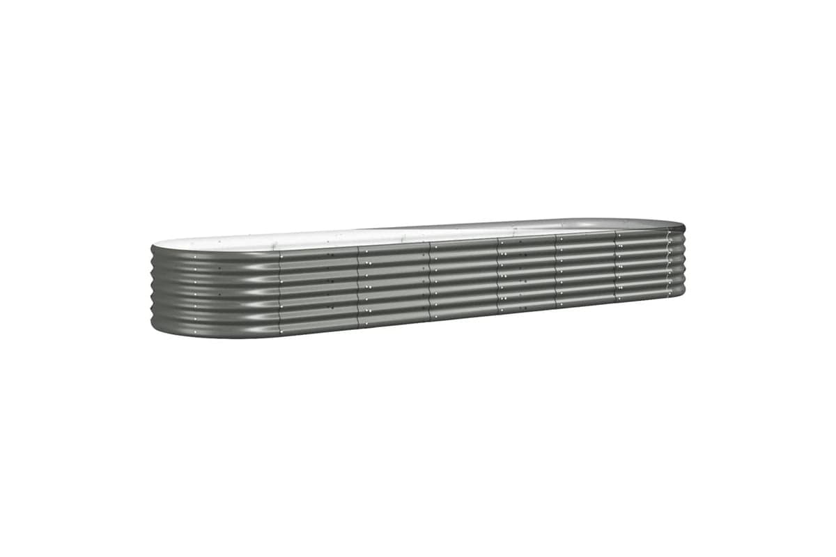 vidaXL 318924 Garden Raised Bed Powder-coated Steel 296x80x36cm Grey