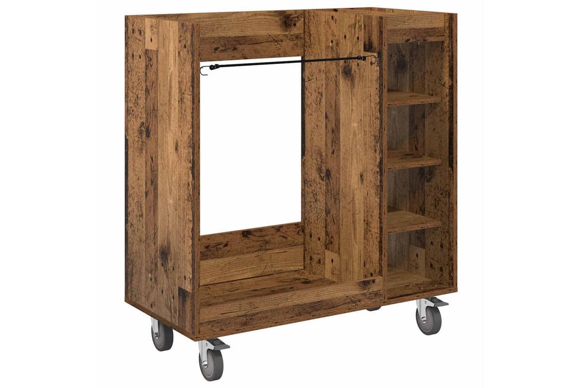 Vidaxl Golf Cabinet With Wheel Plain Old Wood 90 X 45 X 98 Cm