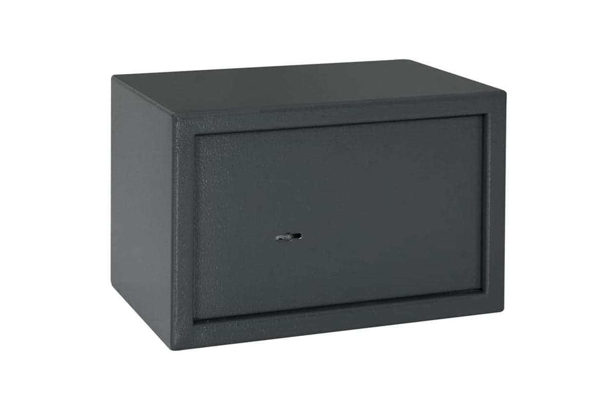 Safe Box With Lock Grey 20 X 31 X 20 Cm Steel