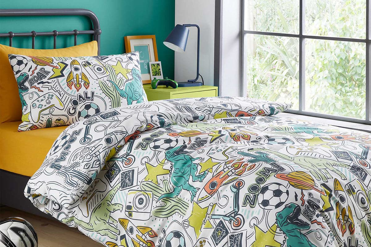 Bedlam | Doodle Zoom Duvet Cover Set | Multicolour | Single