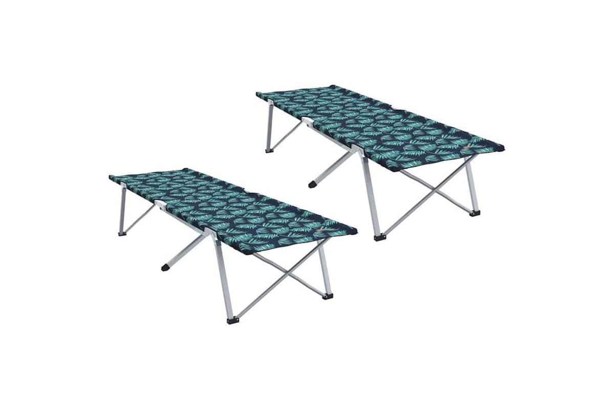 Vidaxl Folding Camping Bed Folding 2 Pcs Forest 194 X 62.5 X 42.5 Cm