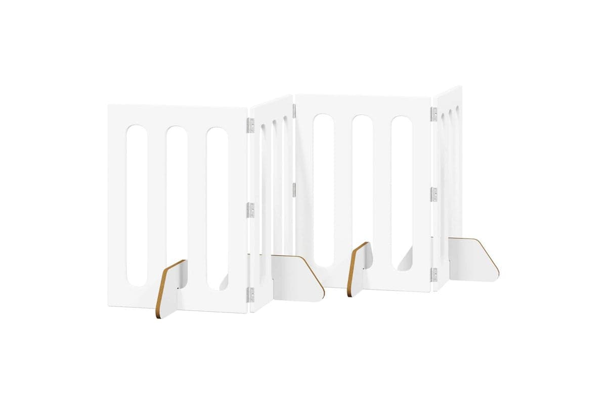 Vidaxl Folding Pet Fence 4 Pcs White 201 X 38 X 70 Cm Engineered Wood