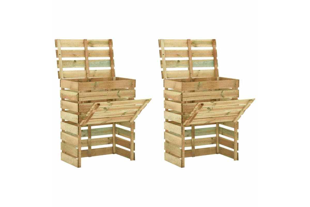 vidaXL 3078136 Slatted Garden Composter 2pcs 80x50x100cm Impregnated Pinewood