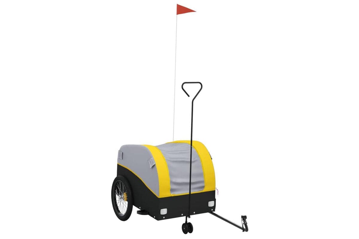 Vidaxl Bike Trailer Black And Yellow 45 Kg Iron