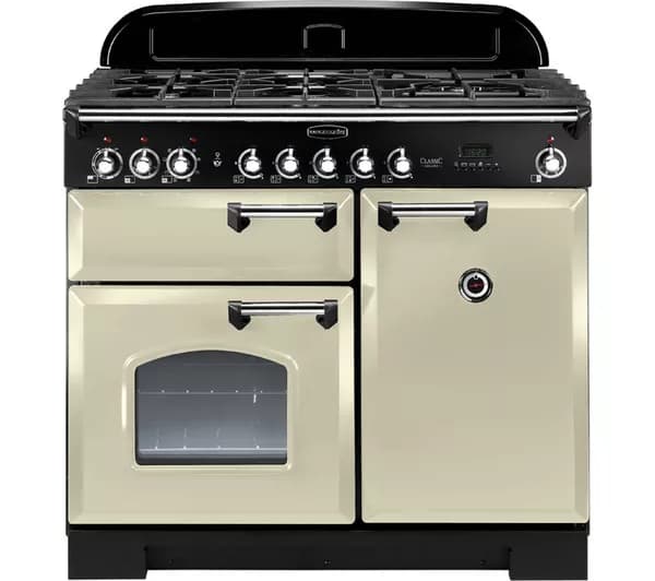 RANGEMASTER Classic Deluxe CDL100DFFCR/C 100 cm Dual Fuel Range Cooker - Cream & Chrome