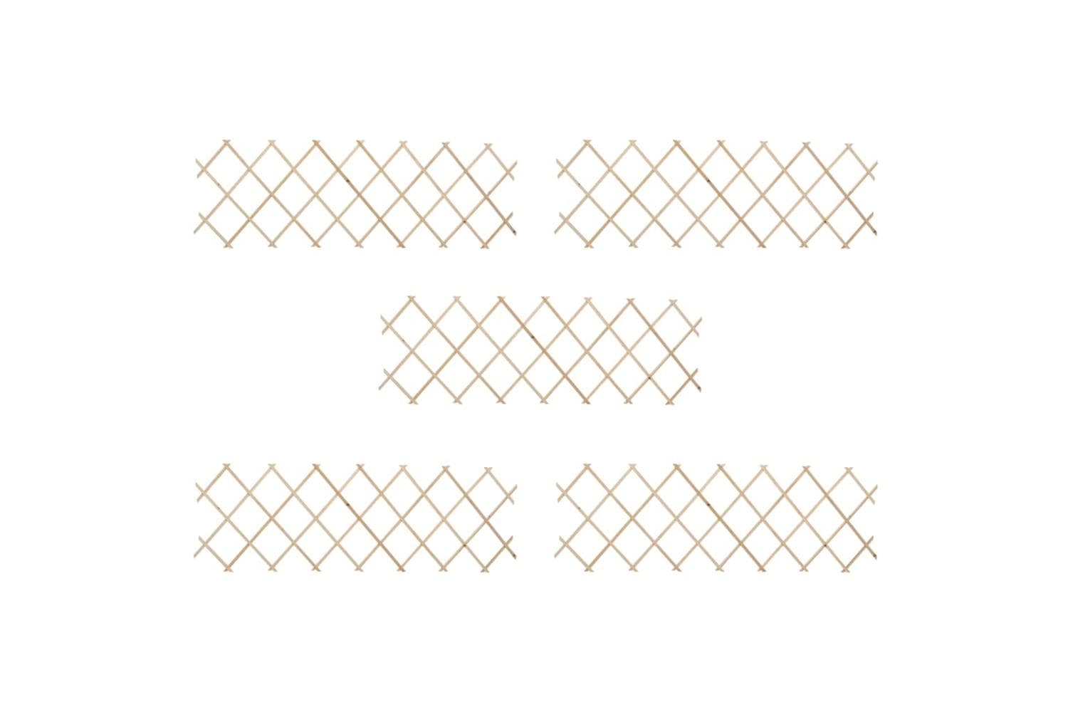 vidaXL 47240 Trellis Fences 5 Pcs Firwood 180x60cm