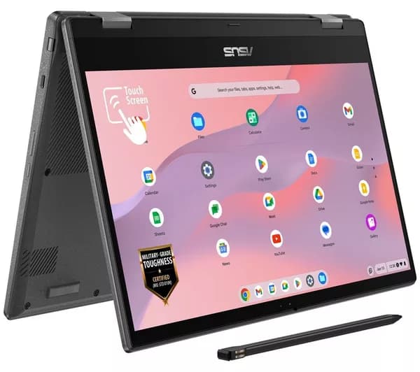 ASUS CM14 Flip 14" 2 in 1 Chromebook - MediaTek Kompanio 520, 128 GB eMMC, Gravity Grey