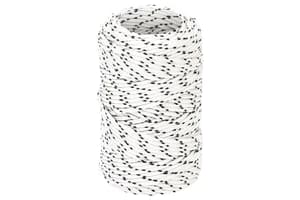 vidaXL 152741 Braided Boat Rope White 2mmx25 M Polyester