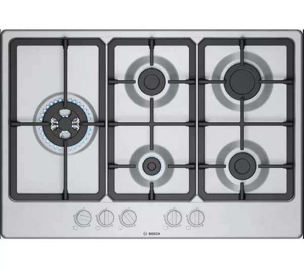 BOSCH Series 4 PGM7B5K90 75 cm Gas Hob - Stainless Steel