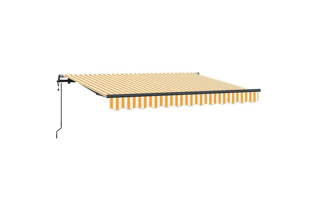 Vidaxl Retractable Awning Yellow And White 250 X 200 Cm