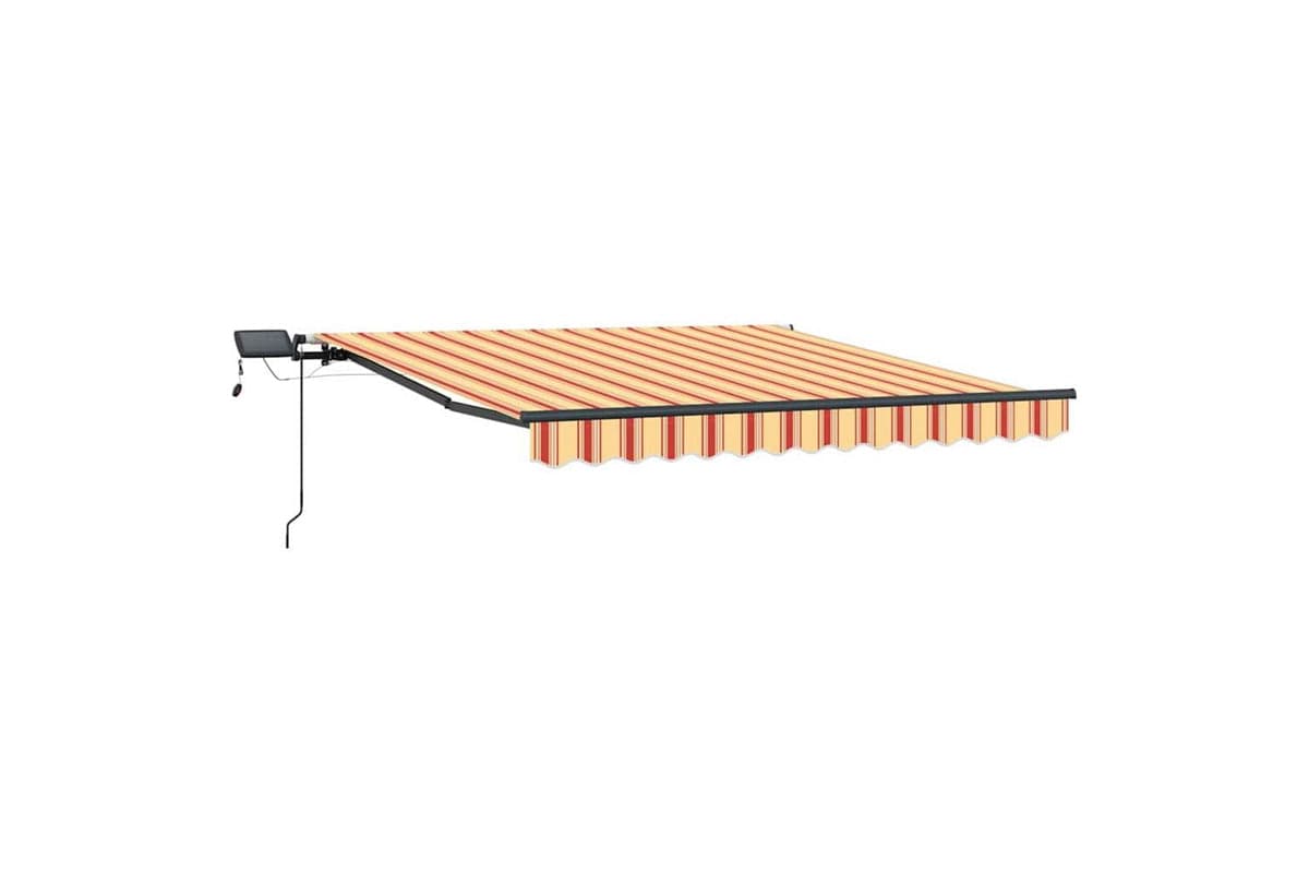 Vidaxl Retractable Awning Manual Yellow And Orange 300 X 250 Cm Fabric