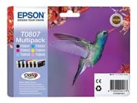 EPSON - T0807 Multipack - 6-pack - black, yellow, cyan, magenta, light magenta, light cyan - original - ink cartridge