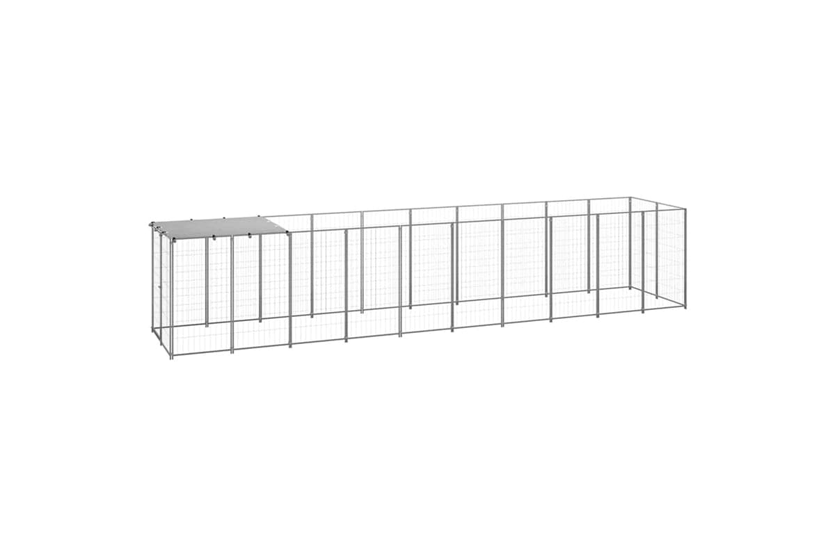 Vidaxl 3082204 Dog Kennel Silver 6.05 M2 Steel