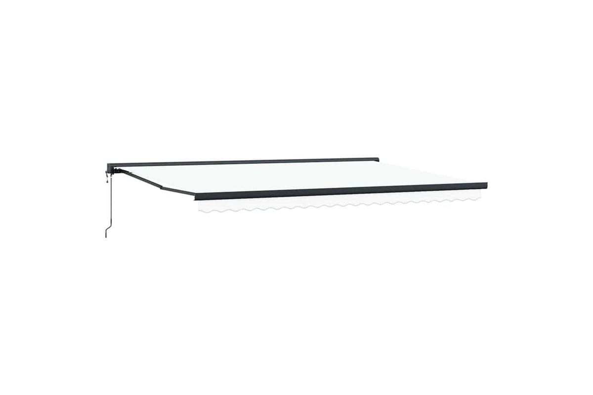 Vidaxl Retractable Awning Manual White 500 X 300 Cm Fabric Metal