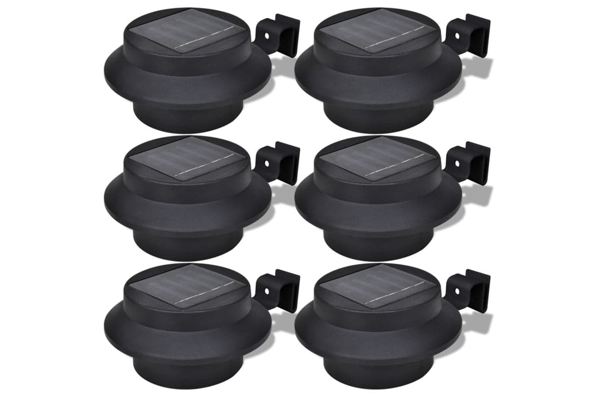 Vidaxl 41180 Outdoor Solar Lamp Set 6 Pcs Fence Light Gutter Light Black