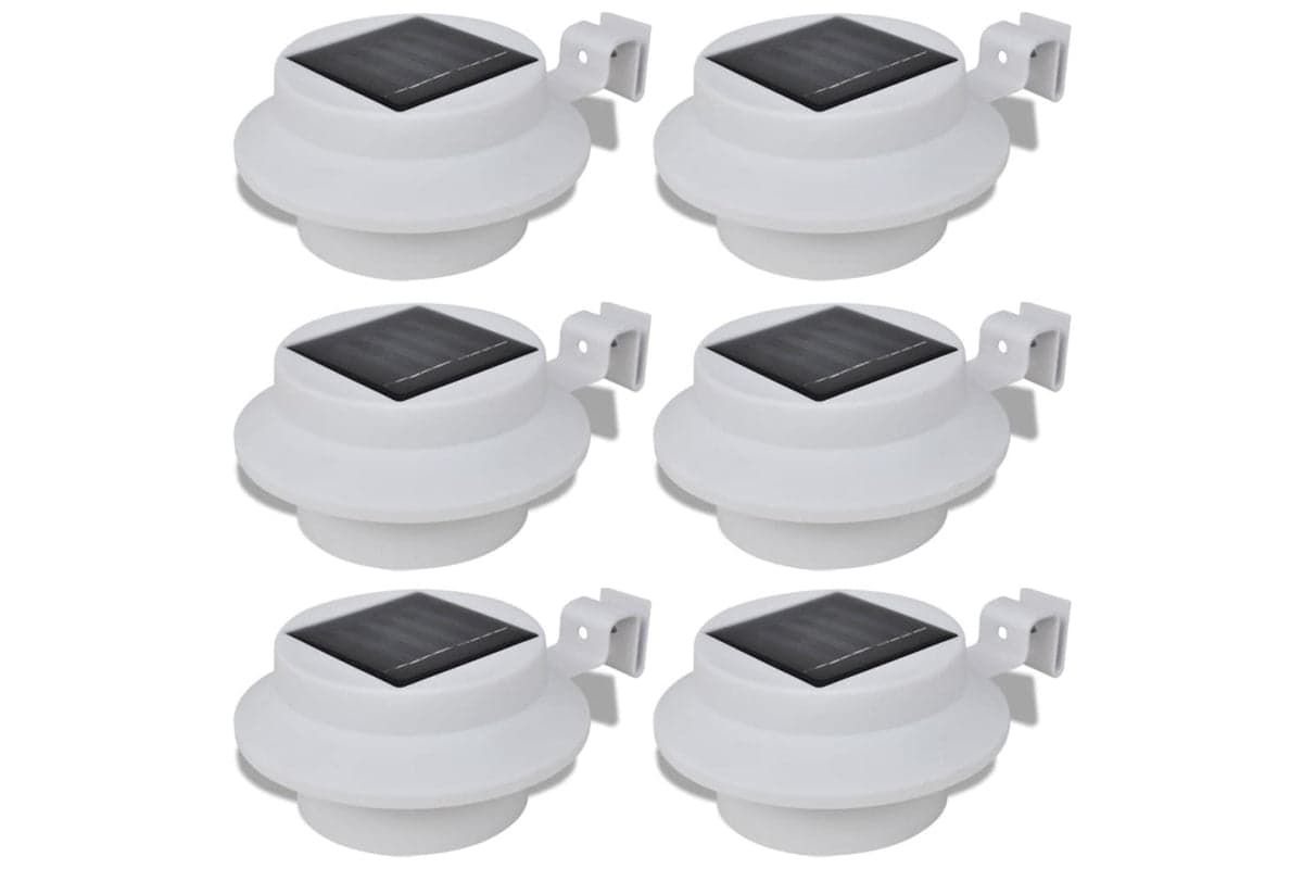 Vidaxl 41181 Outdoor Solar Lamp Set 6 Pcs Fence Light Gutter Light White