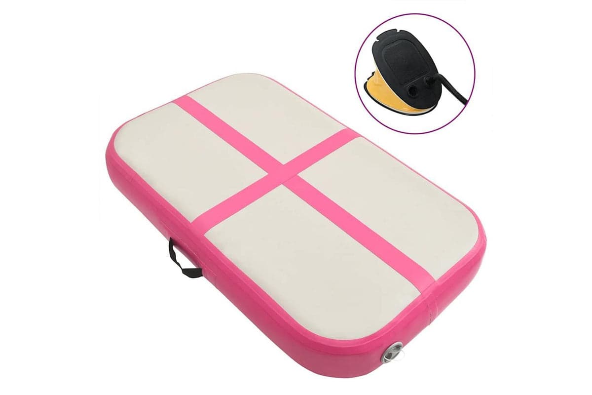 Vidaxl Inflatable Gymnastics Mat With Pump 60x100x15 Cm Pvc Pink
