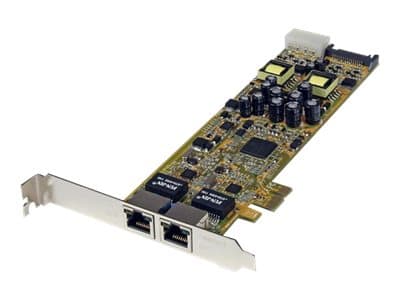 STARTECH.COM - Startech Dual Port PCI Express Gigabit Ethernet Network Card Adapter - 2 Port PCIe NIC 10/100/100 Server Adapter with PoE PSE (ST2000PEXPSE) - Network adapter - PCI Express x1 - Gigabit Ethernet x 2