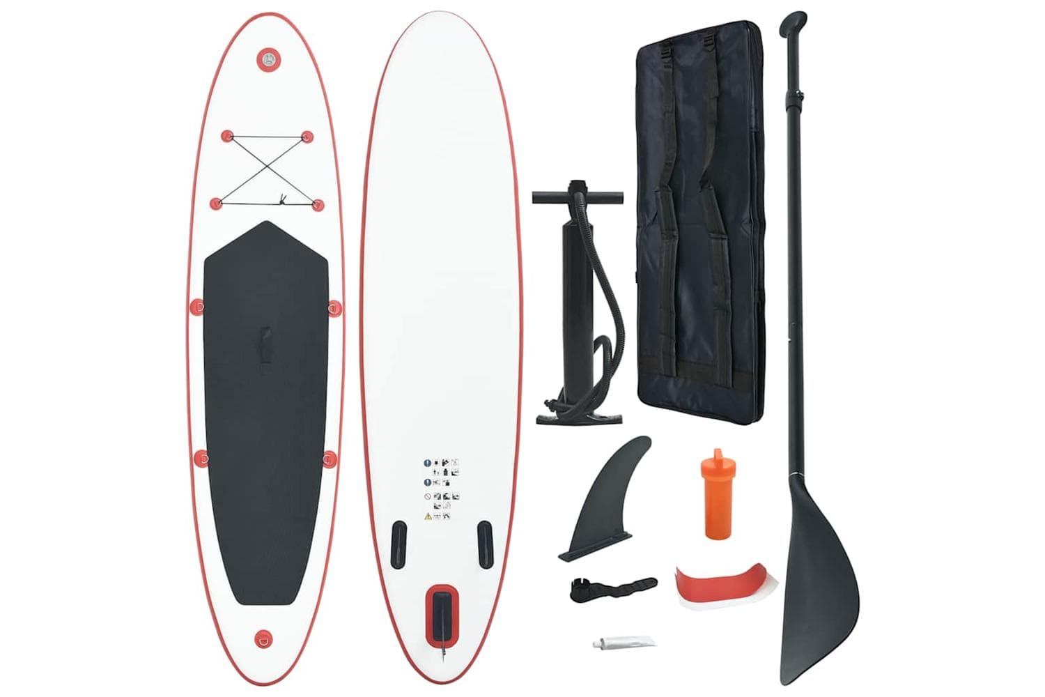 Vidaxl Inflatable Stand Up Paddleboard Set Red And White