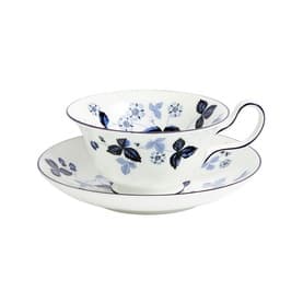 WEDGWOOD Wild Strawberry Inky Blue Teacup & Saucer