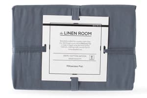 The Linen Room | 300TC Cotton Sateen Housewife Pillowcase Pair | Dark Grey