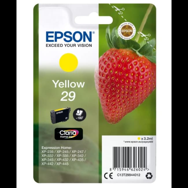 Epson 29 Yellow Strawberry Genuine Ink Cartridge | C13T29844012