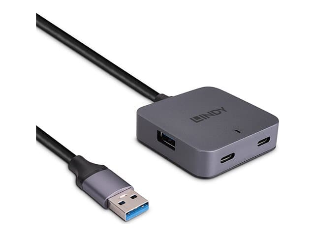 Lindy - hub - 5 m cable - 4 ports