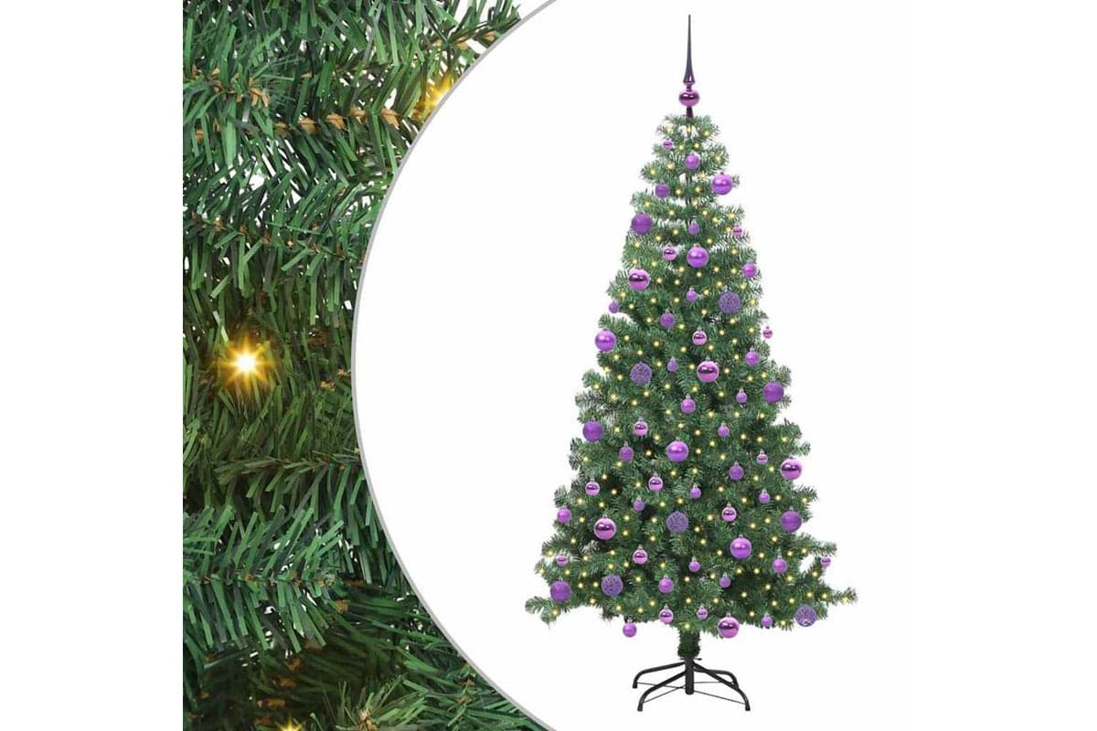 Vidaxl Christmas Tree With 300 Leds With Stand Green 240 Cm Pvc