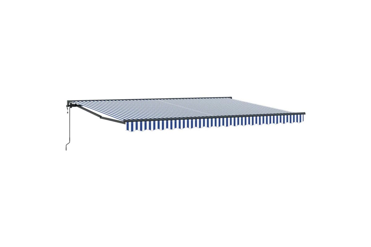 Vidaxl Retractable Awning Blue And White 450x300 Cm Fabric