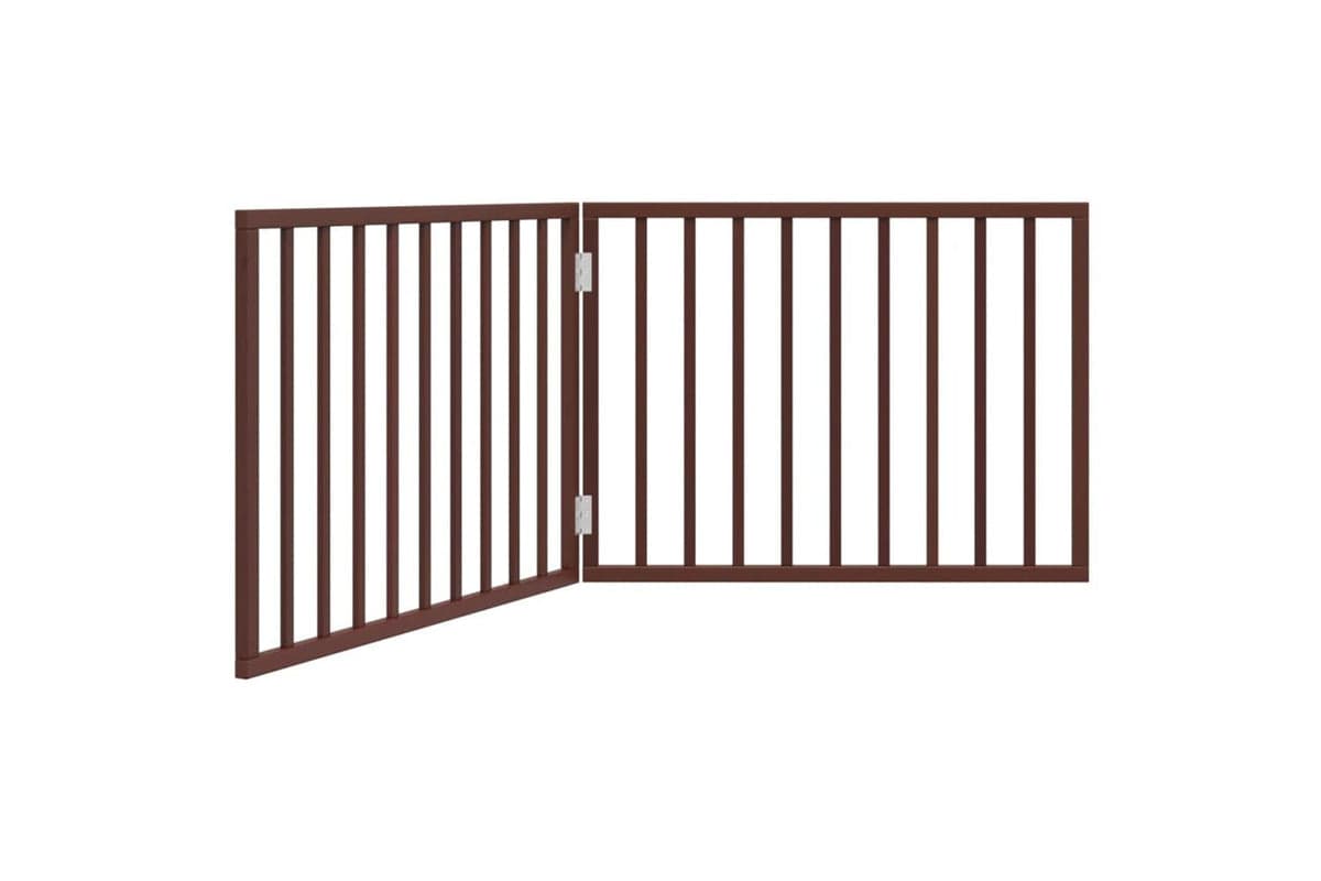 Vidaxl Dog Gate Foldable 2 Panels Brown 160 Cm Poplar Wood