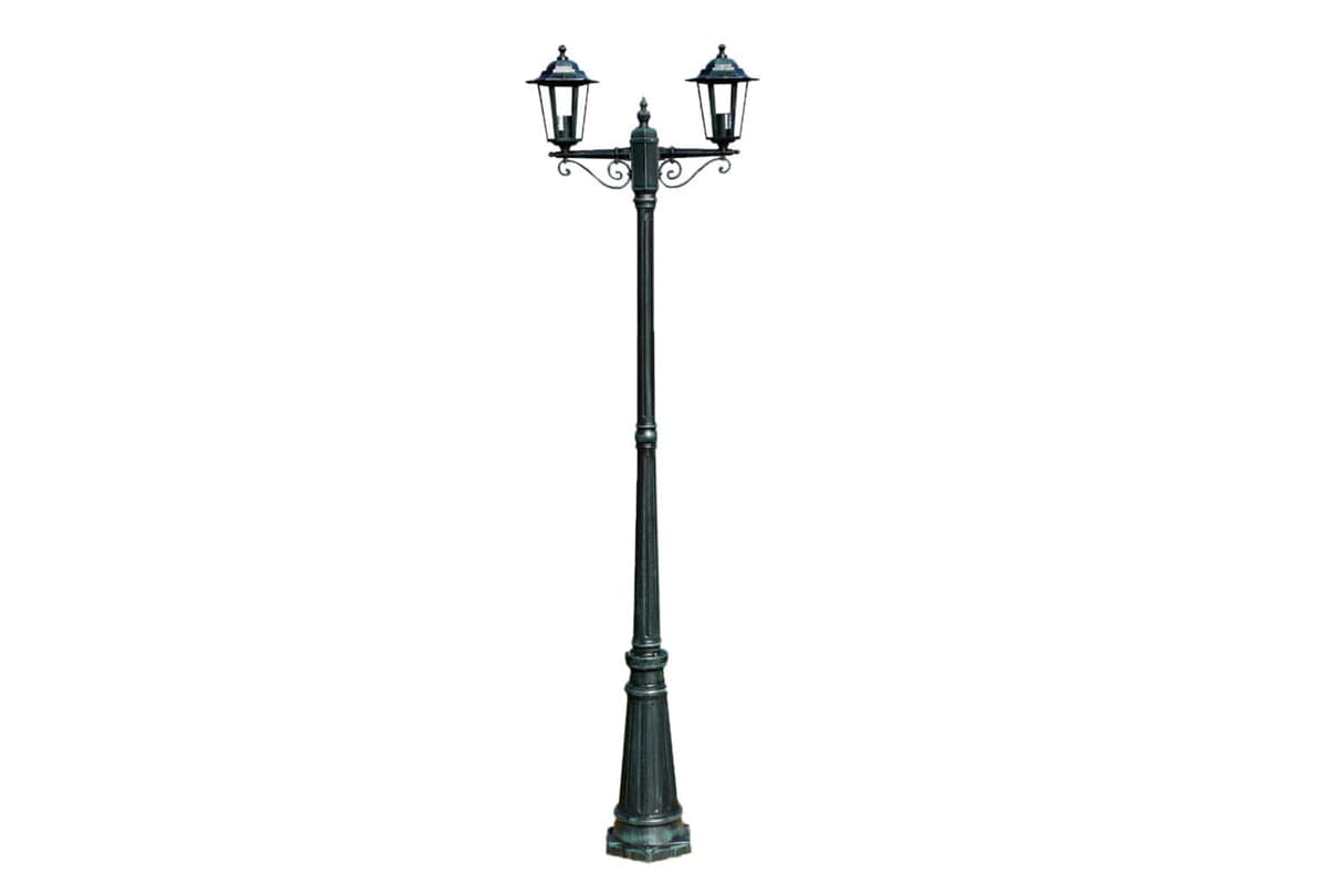vidaXL 40247 Garden Light Post 2-arms 215cm Dark Green/black Aluminium