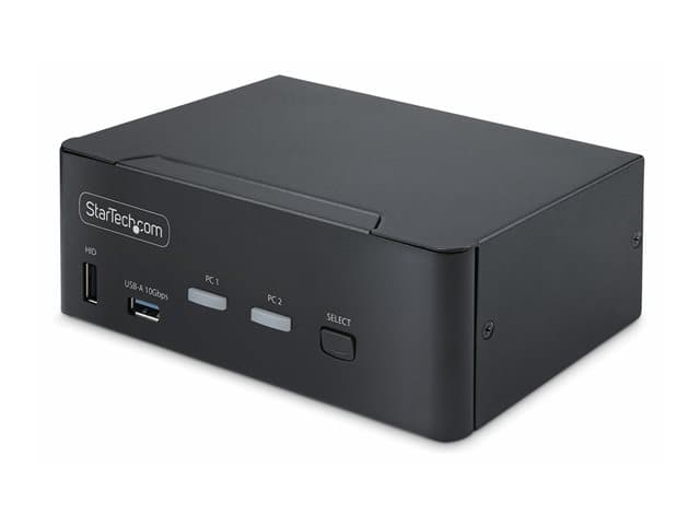 Startech 2-Port Dual-Monitor DisplayPort KVM Switch, 8K 60Hz / 4K 144Hz, DP 1.4, 2x USB 10Gbps Ports, 4x USB HID Ports, Hotkey Switching, TAA Complian
