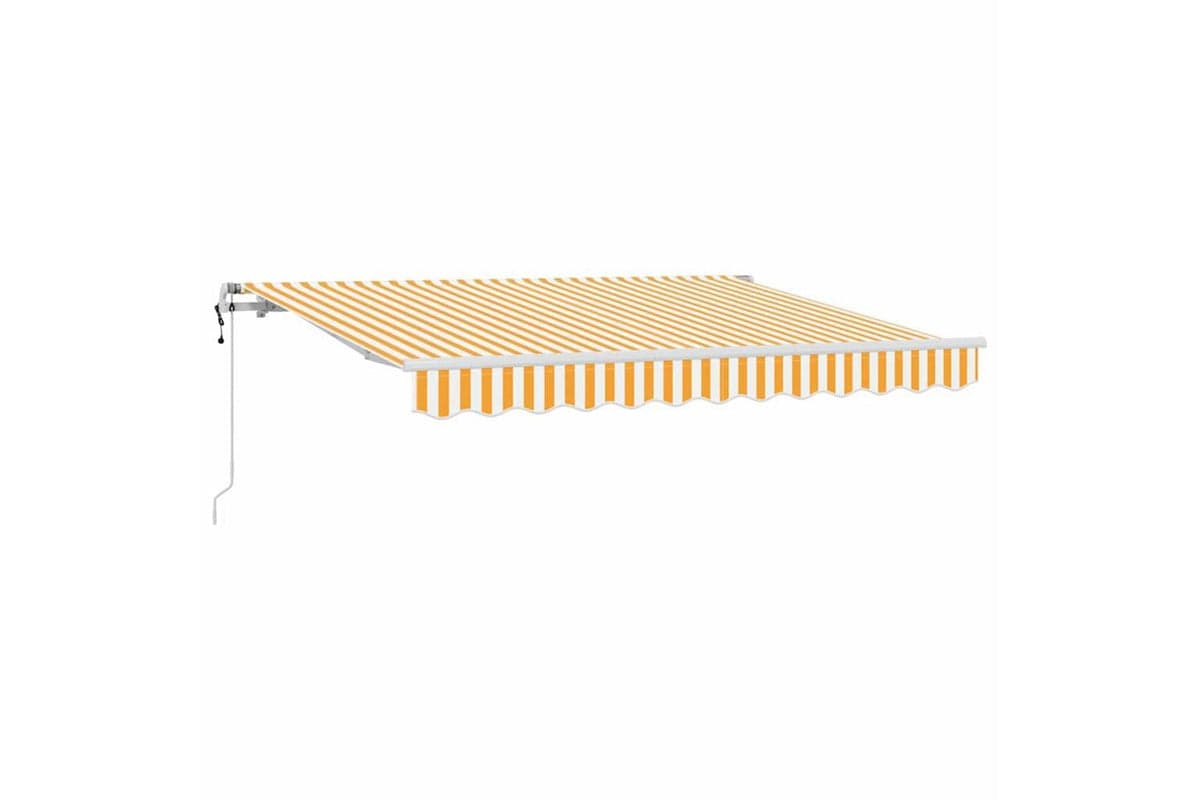 Vidaxl Retractable Awning Yellow And White 250 X 200 Cm