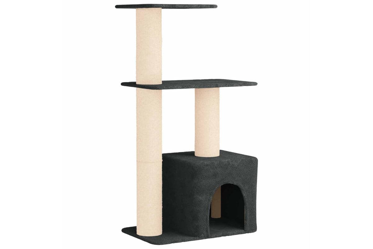 Vidaxl Cat Tree With Sisal Scratching Posts Dark Grey 133 Cm