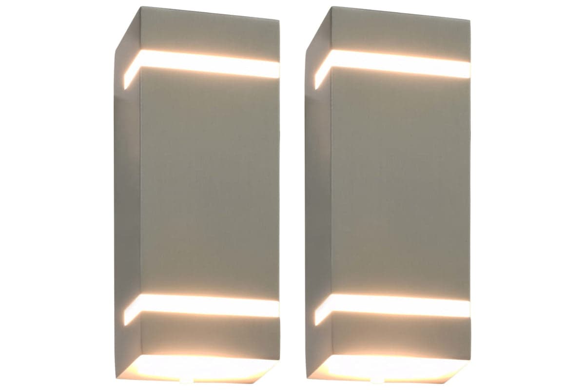 Vidaxl 45651 Outdoor Wall Lights 2 Pcs 35 W Silver Rectangular