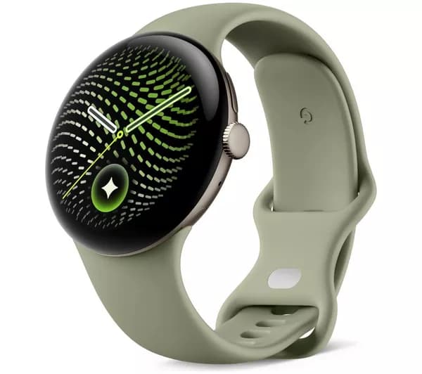 GOOGLE Pixel Watch 5 WiFi - Satin Pyrite Aluminum Case with Olive Active Band, 45 mm