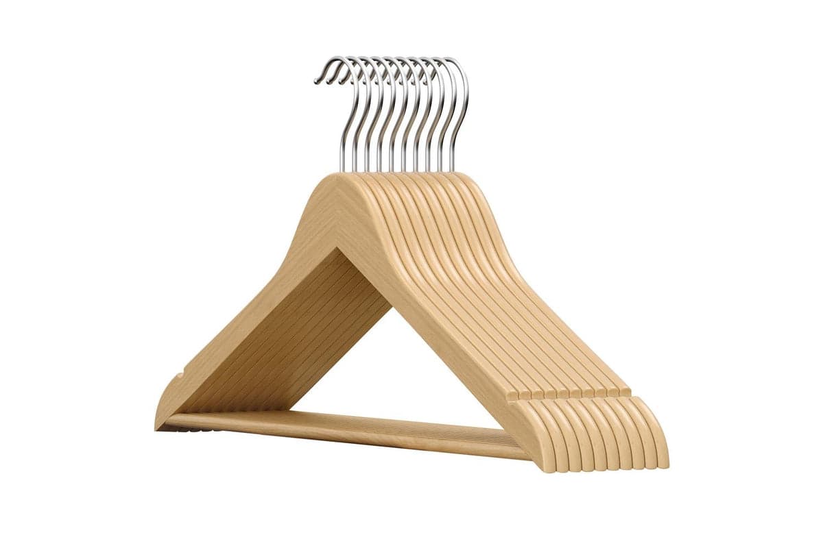 Songmics Wooden Hangers | Clothes Hangers | Birch Wood | 43 X 21 Cm