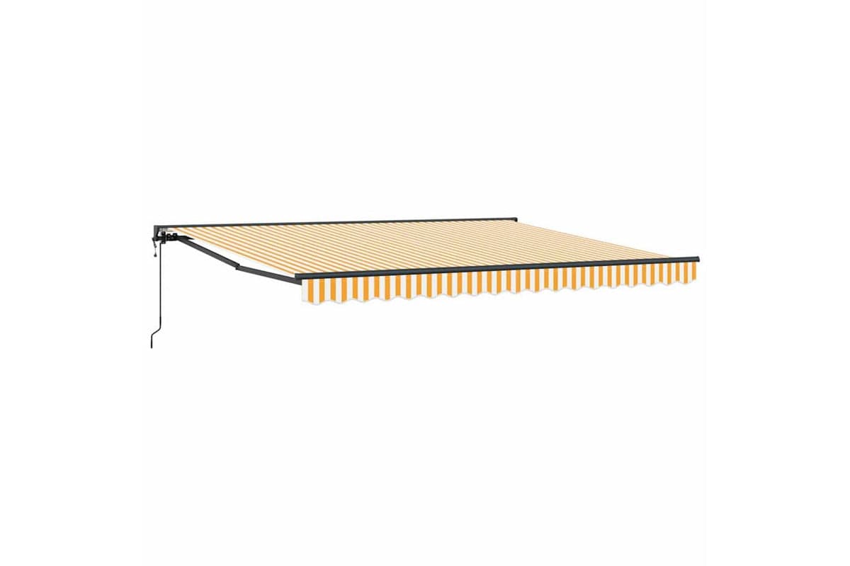 Vidaxl Retractable Awning Yellow And White 400x300 Cm Fabric