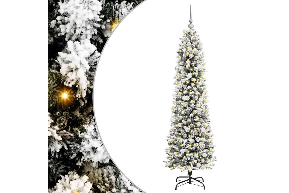 Vidaxl Artificial Christmas Tree With 300 Leds With Stand White 210 Cm