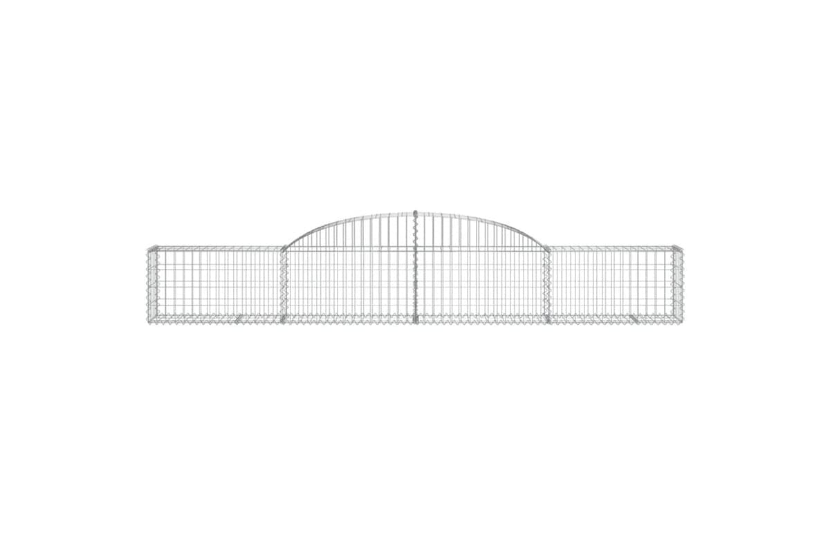 vidaXL 3146467 Arched Gabion Baskets 2 Pcs 300x30x40/60cm Galvanised Iron