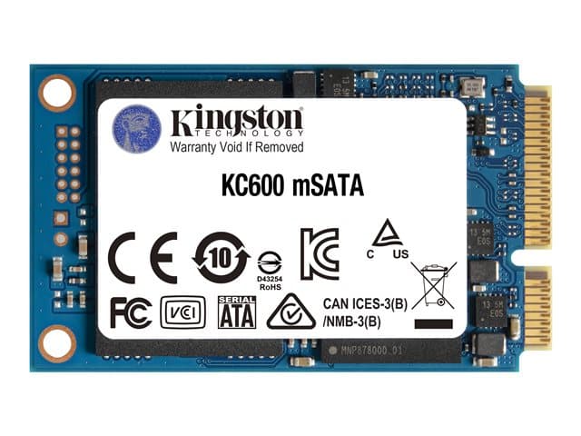 KINGSTON - KC600 - SSD - encrypted - 256 GB - internal - mSATA - SATA 6Gb/s - 256-bit AES - TCG Opal Encryption, Self-Encrypting Drive (SED)